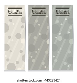 Vertical Banner Set Of Three Modern Graphic Theme Vector Illustration