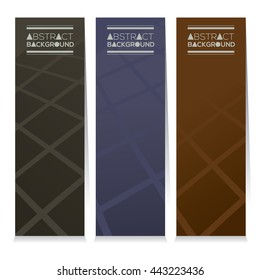 Vertical Banner Set Of Three Modern Graphic Theme Vector Illustration