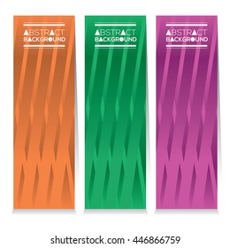 Vertical Banner Set Of Three Modern Graphic Theme Vector Illustration