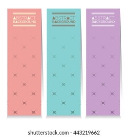 Vertical Banner Set Of Three Vintage Graphic Theme Vector Illustration