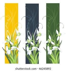 Vertical Banner with spring flower