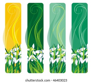 Vertical Banner with spring flower