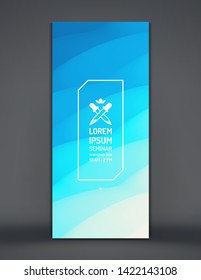 Vertical banner or stand for conference. Cover design template. Abstract background with dynamic effect. Vector illustration for advertising, marketing and presentation.
