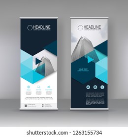 Vertical banner stand template design. can use for brochure flyer, covers ,infographics ,vector abstract geometric background, modern x-banner and flag-banner advertising design element