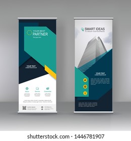 	
Vertical banner stand template design. can use for brochure flyer, covers ,infographics ,vector abstract geometric background, modern x-banner and flag-banner advertising design element.