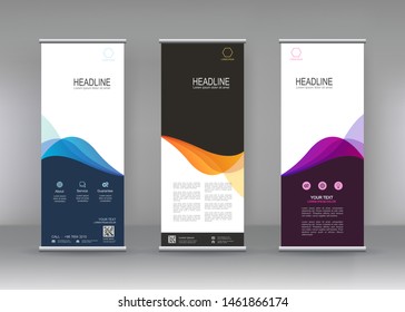 Vertical banner stand template design. Fluid gradient geometric for minimal banners, brochure, flyer, covers ,infographics ,vector abstract geometric background, Abstract trendy liquid background.