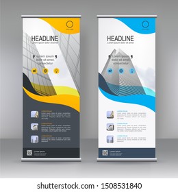 Vertical banner stand template design.