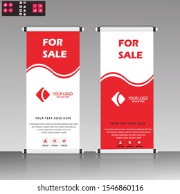 Vertical banner stand template design. can use for brochure, flyer, covers ,infographics ,vector abstract geometric background, modern x-banner and flag-banner advertising design element.

