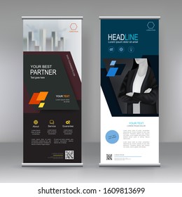 Vertical banner stand template design. can use for brochure flyer, covers ,infographics ,vector abstract geometric background