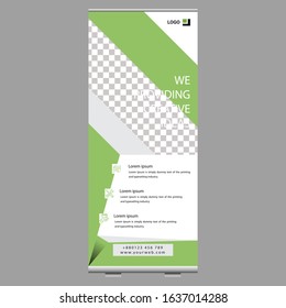 Vertical banner stand template design. can use for brochure flyer, covers ,infographics ,vector abstract geometric background, modern x-banner and flag-banner advertising design element