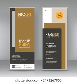 Vertical banner stand template design. can use for brochure flyer, covers ,infographics ,vector abstract geometric background, modern x-banner and flag-banner advertising design element