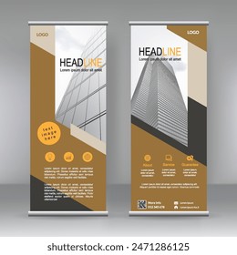 Vertical banner stand template design. can use for brochure flyer, covers ,infographics ,vector abstract geometric background, modern x-banner and flag-banner advertising design element