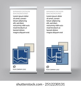 Vertical banner stand template design. can use for brochure flyer, covers ,infographics ,vector abstract geometric background, modern x-banner and flag-banner advertising design element