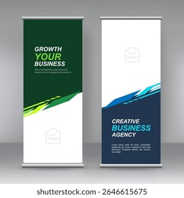 Vertical banner stand template design set