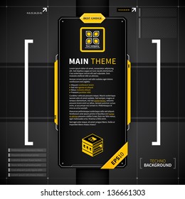 Vertical banner in techno style. Useful for web design or advertising.