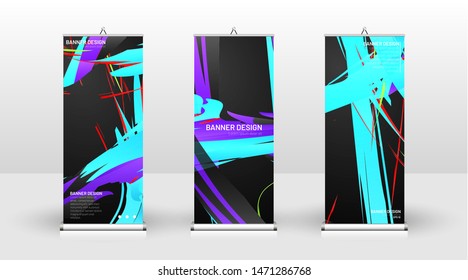 Vertical banner template design. can be used for brochures, covers, publications, etc. Colorful wave splash vector background design.