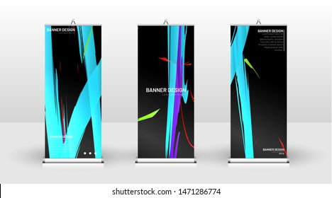 Vertical banner template design. can be used for brochures, covers, publications, etc. Colorful wave splash vector background design.