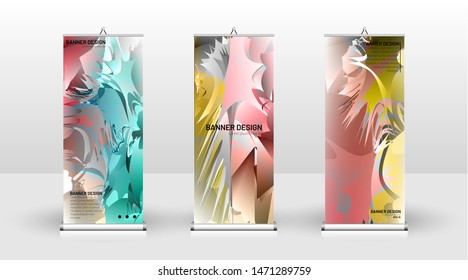 Vertical banner template design. can be used for brochures, covers, publications, etc. Splash colorful vector background design.