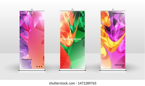 Vertical banner template design. can be used for brochures, covers, publications, etc. Splash colorful vector background design.