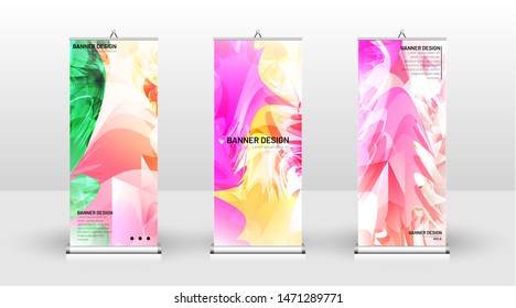 Vertical banner template design. can be used for brochures, covers, publications, etc. Splash colorful vector background design.