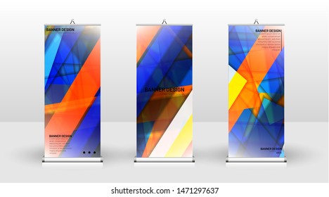 Vertical banner template design. can be used for brochures, covers, publications, etc. Geometric shapes vector design of modern backgrounds