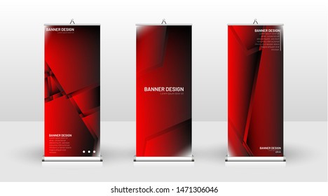 Vertical banner template design. can be used for brochures, covers, publications, etc. Concept of a geometric red vector background design