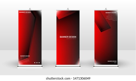 Vertical banner template design. can be used for brochures, covers, publications, etc. Concept of a geometric red vector background design