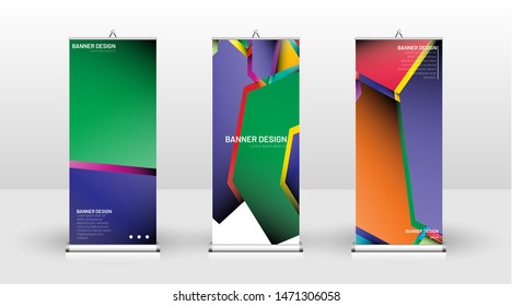 Vertical banner template design. can be used for brochures, covers, publications, etc. Concept of a colorful geometric vector background design