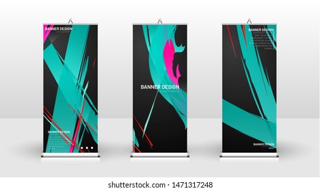Vertical banner template design. can be used for brochures, covers, publications, etc. Colorful wave splash vector background design.