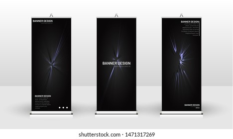 Vertical banner template design. can be used for brochures, covers, publications, etc.black background pattern texture futuristic geometric art