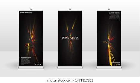 Vertical banner template design. can be used for brochures, covers, publications, etc.black background pattern texture futuristic geometric art