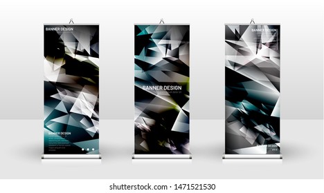 Vertical banner template design. can be used for brochures, covers, publications, etc. the concept of a triangular design background pattern