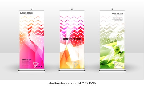 Vertical banner template design. can be used for brochures, covers, publications, etc. the concept of a triangular design background pattern