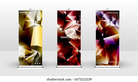 Vertical banner template design. can be used for brochures, covers, publications, etc. the concept of a triangular design background pattern