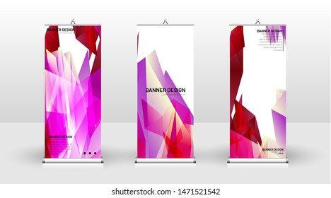 Vertical banner template design. can be used for brochures, covers, publications, etc. the concept of a triangular design background pattern