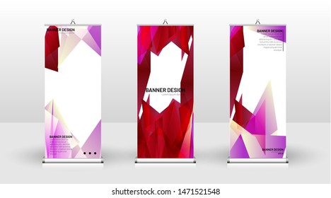 Vertical banner template design. can be used for brochures, covers, publications, etc. the concept of a triangular design background pattern
