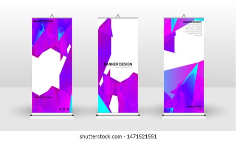 Vertical banner template design. can be used for brochures, covers, publications, etc. the concept of a triangular design background pattern