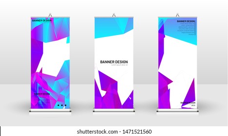 Vertical banner template design. can be used for brochures, covers, publications, etc. the concept of a triangular design background pattern