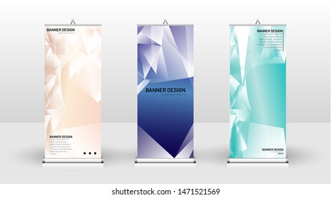 Vertical banner template design. can be used for brochures, covers, publications, etc. the concept of a triangular design background pattern
