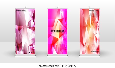 Vertical banner template design. can be used for brochures, covers, publications, etc. the concept of a triangular design background pattern