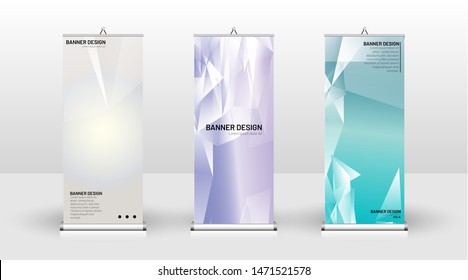 Vertical banner template design. can be used for brochures, covers, publications, etc. the concept of a triangular design background pattern