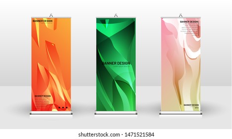 Vertical banner template design. can be used for brochures, covers, publications, etc. the concept of a triangular design background pattern