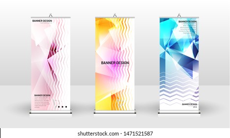 Vertical banner template design. can be used for brochures, covers, publications, etc. the concept of a triangular design background pattern