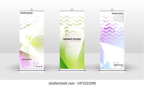 Vertical banner template design. can be used for brochures, covers, publications, etc. the concept of a triangular design background pattern