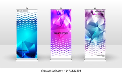 Vertical banner template design. can be used for brochures, covers, publications, etc. the concept of a triangular design background pattern