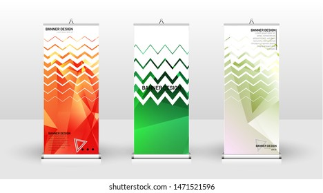 Vertical banner template design. can be used for brochures, covers, publications, etc. the concept of a triangular design background pattern