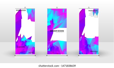 Vertical banner template design. can be used for brochures, covers, publications, etc. the concept of a triangular design background pattern