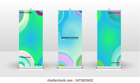 Vertical banner template design. can be used for brochures, covers, publications, etc. The concept of a liquid wave background pattern