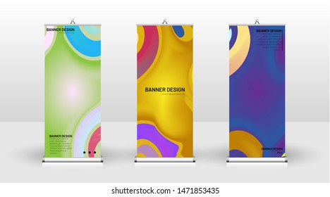 Vertical banner template design. can be used for brochures, covers, publications, etc. The concept of a liquid wave background pattern