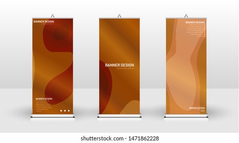 Vertical banner template design. can be used for brochures, covers, publications, etc. Concept of a wave background wood pattern